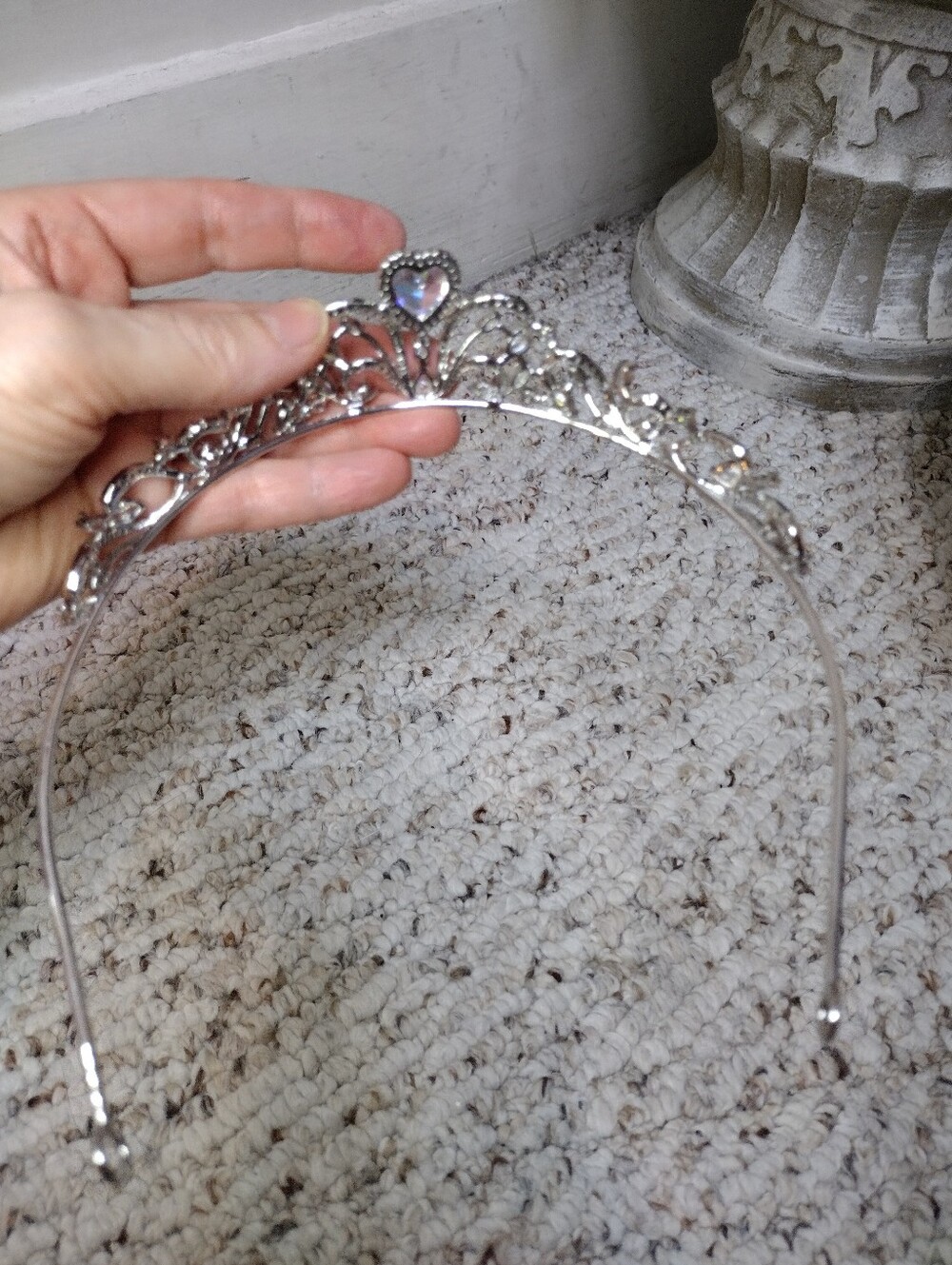 Believe By Brilliance Silver & Heart Shaped Cubic Zirconia Bridal Tiara - Picture 6 of 10